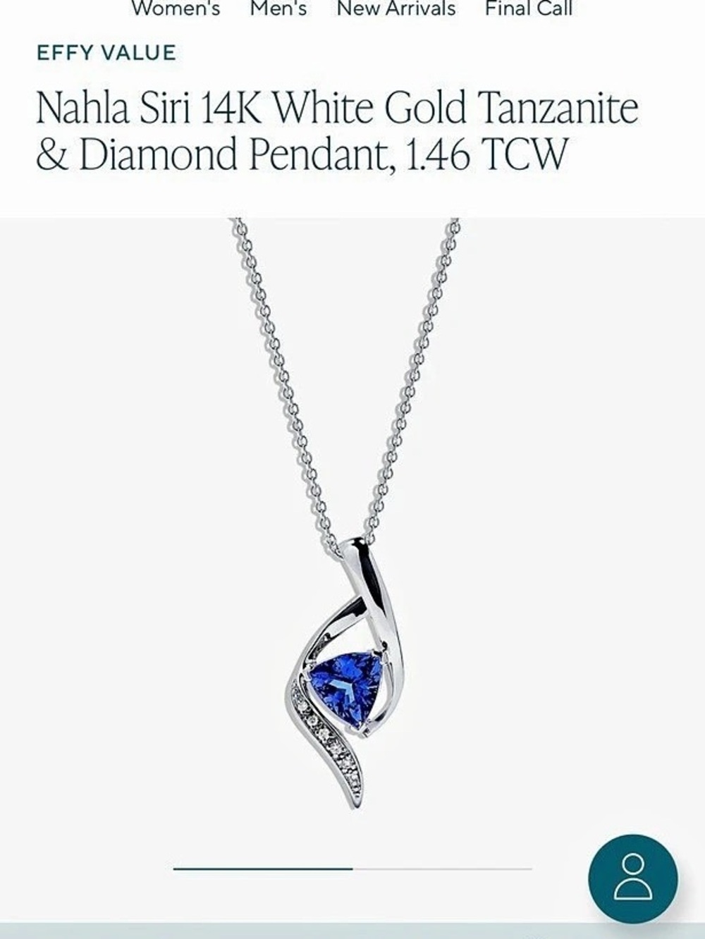 Effy Nahla Siri 14K White Gold Tanzanite & Diamond Pendant